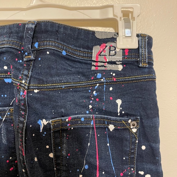 Zara Basic Paint Splatter Dark Blue Skinny Jeans Size 2 - Picture 9 of 9